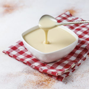 Homemade sweet condensed milk.